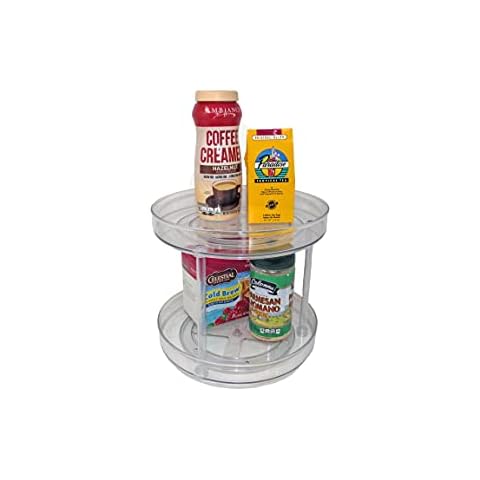 Dial Industries Lazy Susan Turntable Organizer for Pantry, Cabinet, Countertop, 2 Tier, 10.5 Inch Cover