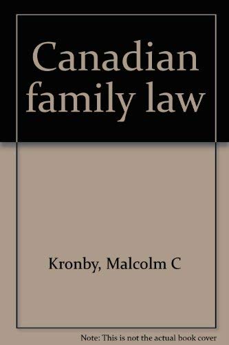 Canadian family law Kronby, Malcolm C