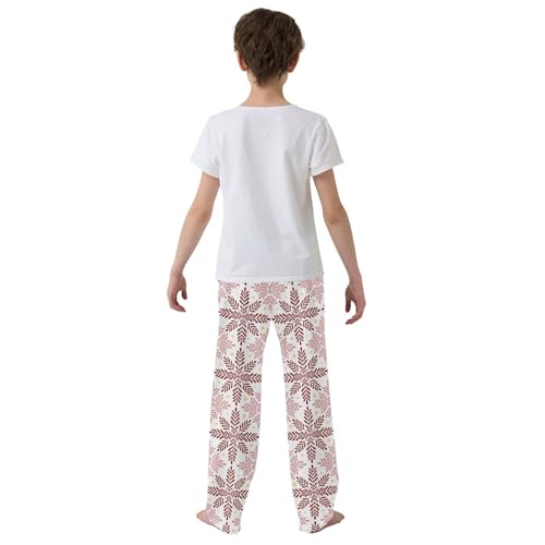 Boys' Pants Christmas Art Folk Snowflakes Long Bottoms Jogger Pants Elastic Waist Trousers with Pockets S-XL3