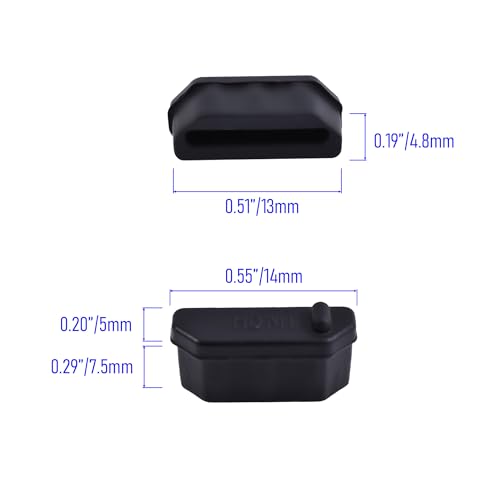 Image of 5 PCS HDMI Port Anti-dust Plugs, Silicone Covers Caps Stoppers, Port Protector for TV, Computer, Other Devices, 0.51 x 0.19 (LxW)