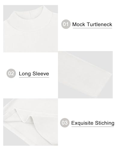 Vssjavun Mens Mock Turtleneck Sweater Long Sleeve Basic Slim Fit Pullover Sweaters Thermal Lightweight Undershirts