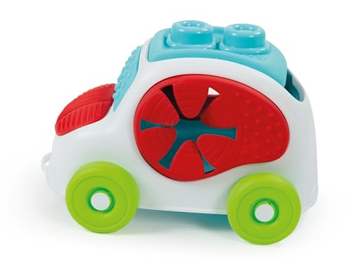 Jouet Bébé 10 Mois Jouets Véhicules Clementoni - 4 Modèles (Bus, Camionnette, Voiture, Moto) - Pour Bébés 10 Mois Et Plus - Empilage, Encastrement, Faire Rouler Jouets Véhicules Bébé