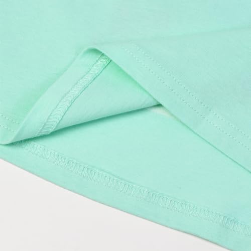 Image of HILEELANG Little Girl Short Sleeve Dress Easter Cotton Casual Applique Tunic Shirt Dresses