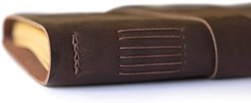 Leather Journal Diary with Bamboo Pen by Case Elegance