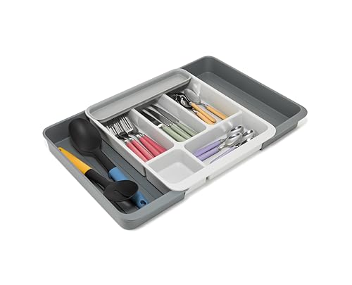 Image of Joseph Joseph DrawerStore Expanding Flatware Cutlery Organizer, Expandable Utensil Tray for Kitchen Drawer, Recycled Plastic