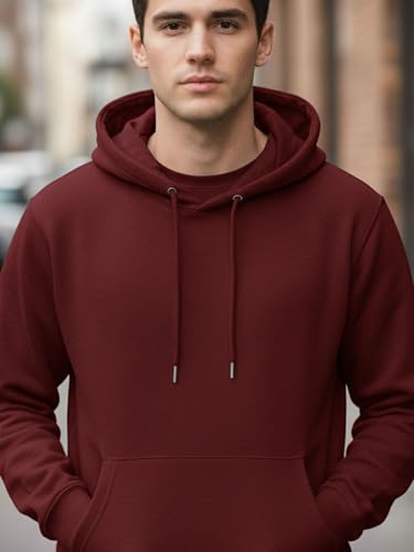 Image of Amazon Brand - Anarva Men's Regular Fit Cotton Hoodie | Comfortable Winter Hoodie with Kangaroo Pocket & Adjustable Hood | Soft Warm Casual Wear for Everyday Use