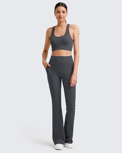 Image of G4Free BareFeel Yoga Pants Women High Waisted Flared Leggings with Pockets Soft Casual Flare Pants 29 inch /31 inch /33 inch
