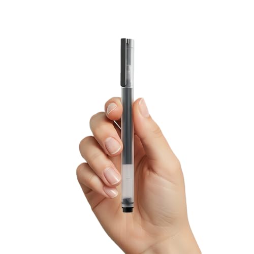 10 bolígrafos gel negro 0.5mm punta fina pack miniatura 7