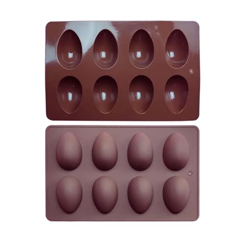 Sartén de huevo de silicona de 8 cavidades,Moldes de horneado blandos Molde de silicona para huevos de Pascua | Silicona casera DIY herramienta de hornear para mantequilla de maní chocolate caramelo