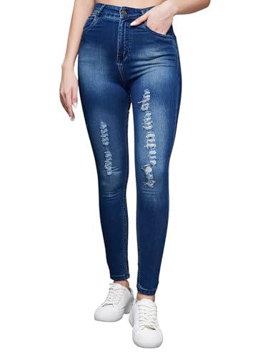 Image of Dolce Crudo Women's Skinny Fit High Rise Regular Length Stretchable High Waist Denim Jeans