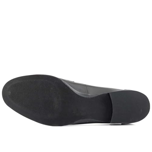 Image of Womens Genuine Leather Comfort Slip On Buckle Dress Loafer
