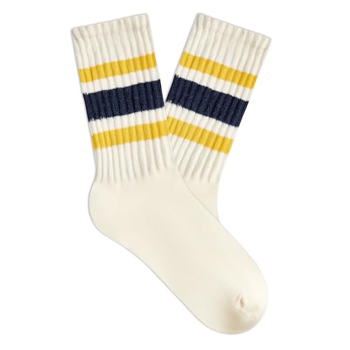 Image of American Trends Womens Novelty Striped Crew Socks Athletic Vintage Slouch Mid Calf Tube Socks