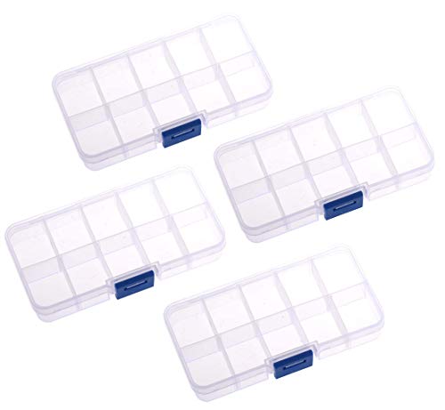 Bulfyss 10 Grid Compact Small Size Jewellery Boxes – For Home & Locker (Pack Of 4, Plastic, White)