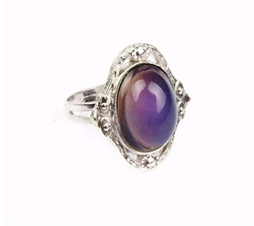 L.M.K Les Bijoux émotionnels ovales de Bague d'humeur à Couleurs changeantes LMK Peuvent être décorés avec des Couleurs à température contrôlée Cover