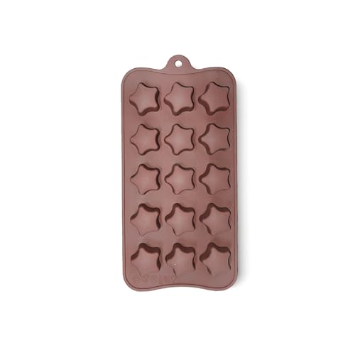 Image of HS Star Silicone Mould, Non-Stick Food Grade Silicone Mould for Chocolate, Candy, Jelly & Ice Cube (Brown)