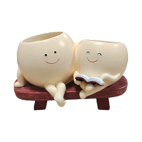 Maceta sonriente – Maceta de girasol con cara de resina, maceta decorativa para interiores y exteriores | Maceta única de cara feliz, maceta de expresión linda, maceta de regalo para jardín y