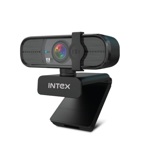 Image of Intex Web Pro Vision Full HD 1080P USB Webcam with Microphone | 360 Rotation | Privacy Shutter | Plug & Play USB Camera for Laptop, Desktop, Online Classes, Video Calls & Streaming