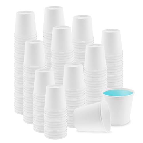 zsccxq 200 Pack Bathroom Cups 2 oz White Mouthwash Cups Disposable Mini Espresso Paper Cups for Bathroom Travel Picnic (White 2 ounces)