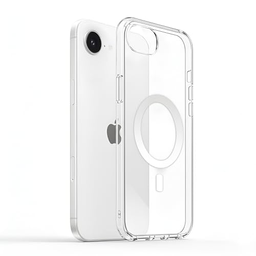 Image of Prolet Anti- Yellow Crystal Clear Hard Case Cover Compatible with iPhone 16e with Magnetic Mag-Safe Wireless Charging Support, Shockproof Hard Back Cover (Transparent)