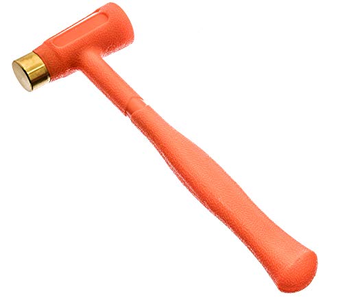 Dead Blow Hammer Brass Head 24oz Multi-Purpose 1.5Lb Mallet PVC Molded Head (1.8PP)