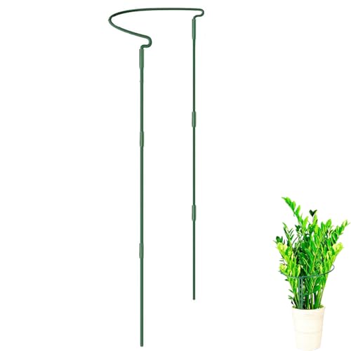 Soporte para plantas – Marco semicircular de metal | Marco de soporte para plantas al aire libre, para jardineros, verduras, balcón, interior, exterior, terraza, flores, patio trasero, principiantes