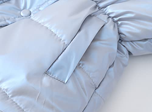 Sport Specific Clothing Hooded Girls Windproof Jacket Hiking Outdoor Coats Zip Up Kids Trench Snow Outerwear (Light blue, 4-5 Years)2