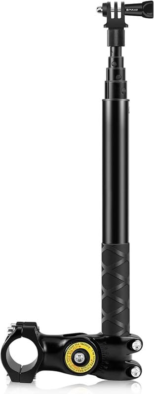 0TO6 Motorcycle Bike Handlebar Mount Selfie Stick Pole Compatible with Gopro, Insta360, Action Camera Clamp Monopod Stand 11-44.7 inch