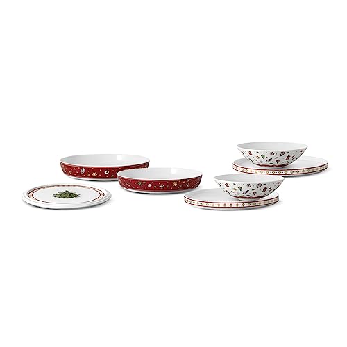 Villeroy & Boch Toy's Delight La Boule 7 Piece Premium Porcelain Dinner Set for Two Christmas Tableware Design Item