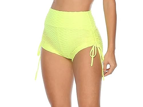 Image of Shasmi Women's Workout Yoga Shorts, High Waisted Drawstring Scrunch Booty Shorts Ruched Butt Lift Athletic Running Tights (Shorty 76)