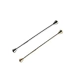 SamWay 2PCS Mens Jewelry Collar Pins, Platinum Plated Cone Shape Ended Bar Collar Pin Eyelet Pin Each of Black and Silver