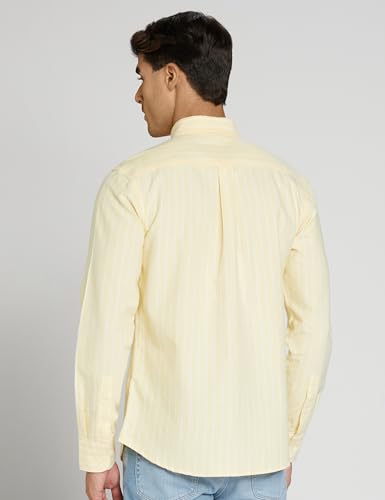 Image of U.S. Polo ASSN. Men's Yarn Dyed Oxford Stripe Spread Collar Full Sleeve Shirts