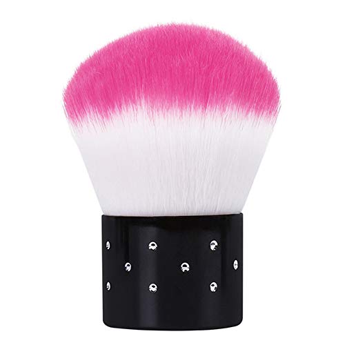 Nail Art Brush Nail Art Dust Cleaner Makeup Brush Cleaner Soft Powder Brush Nail Art Equipment for Acrylic & UV Nail Gel Nail Brush Tool, Deep Pink