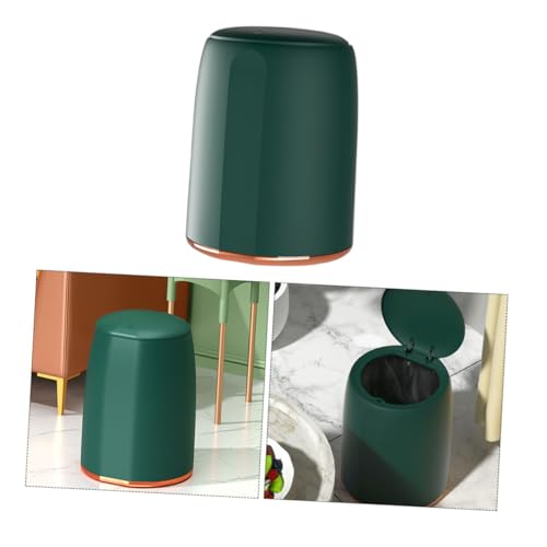 Caneca de basura pequeña verde para cocina y oficina miniatura 7