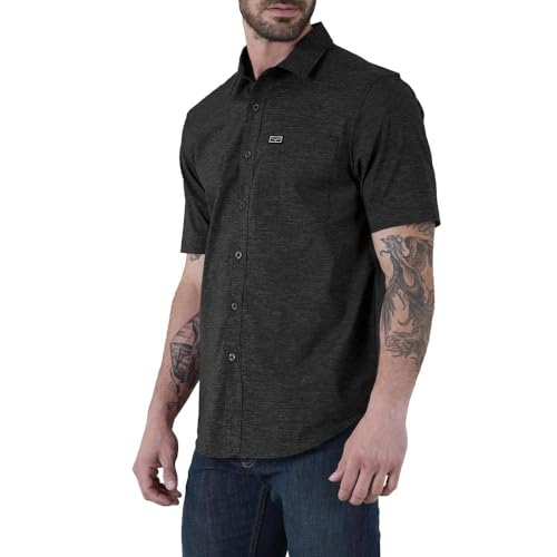 Kimes Ranch Men's Linville Casual Western Moisture-Wicking Button Front Short Sleeve Dress Shirt