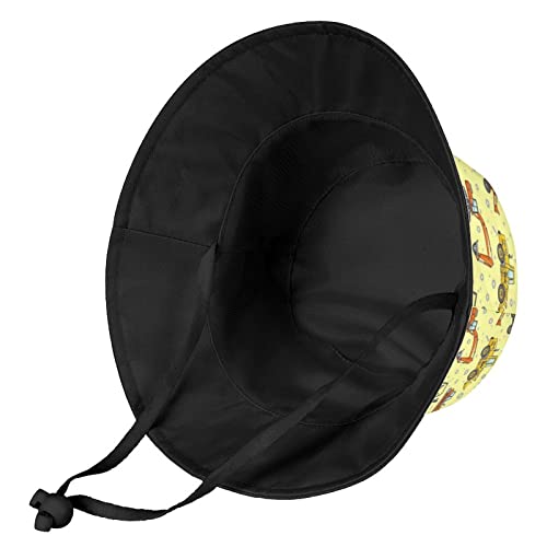 Funny Caterpillar Truck Tractor Kids Hats Children's Bucket Fisherman Cap Outdoor Summer Travel Beach Hats2