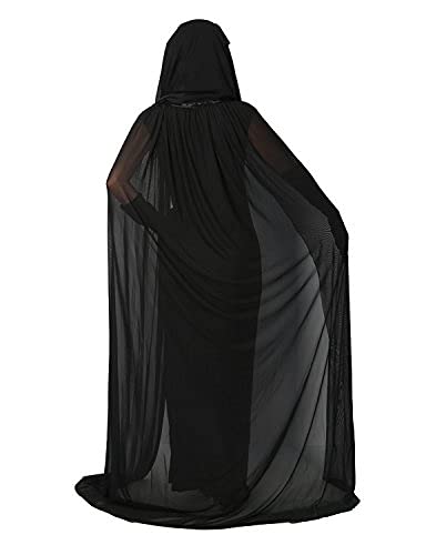 Xinlong Costume da halloween da donna da vampiro, costume da vampiro, costume da strega con mantello, guanti, cosplay, abito nero, M-2XL