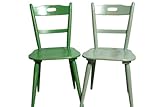 Stuhl 2x/2er Set alter Küchenstuhl/Holzstuhl/Stuhl dunkel grün und oliv grün 60er Jahre Landhaus Vintage Shabby Chic Möbel
