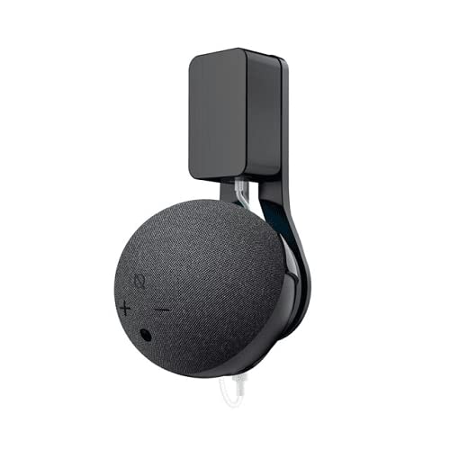CABLEPELADO Soporte para Echo Dot 4.ª generación | Gestión de Cables sin Tornillos | Soporte Pared Echo Dot | Apto para cocinas, baño y Dormitorio | Negro