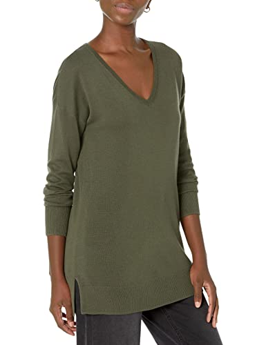 Amazon Essentials Women's Lightweight Long-Sleeve V-Neck Tunic Sweater (Available in Plus Size)