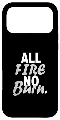 グレー All Fire No Burnモノクロカラーグラフィック スマホケース iPhone 17 Pro Max 用