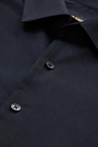 Image of SNITCH Men Formal Shirt | Slim Fit Full Sleeve Classic Collar Solid Pattern | Premium Cotton Blend & Breathable Fabric for Office