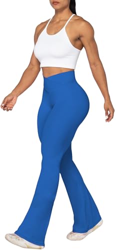 Image of Sunzel Flare Leggings, Crossover Yoga Pants with Tummy Control, High-Waisted and Wide Leg