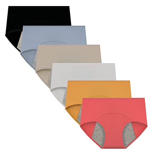 Nalwort Women's Menstrual Period Briefs Girl Ultra Soft Postpartum Cotton Panties Underwear