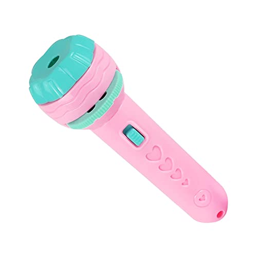 Magik Slide Projector Flashlight Children's Projection Light Toy Holiday Education (Pink, 1 Pack)