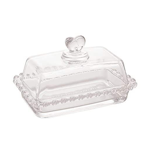 LYOR - Manteigueira de Cristal com Tampa Coração 17cm x 10,5cm x ...
