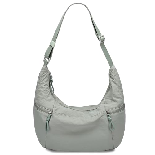 Image of VASCHY Crossbody Crescent Bag for Women, Casual Lightweight Nylon Large Slouchy Hobo Bags Purses for Travel /Gym /Work /College