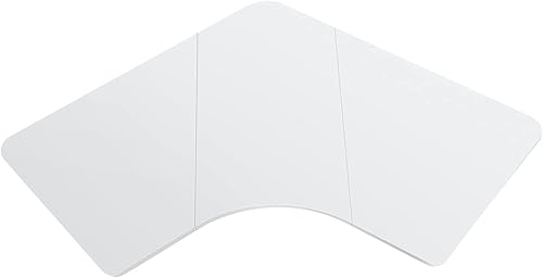 Tangkula Mesa sólida de 3 piezas de 72 x 36 pulgadas, escritorio en forma de L para marco de altura ajustable, mesa de madera para oficina en casa,