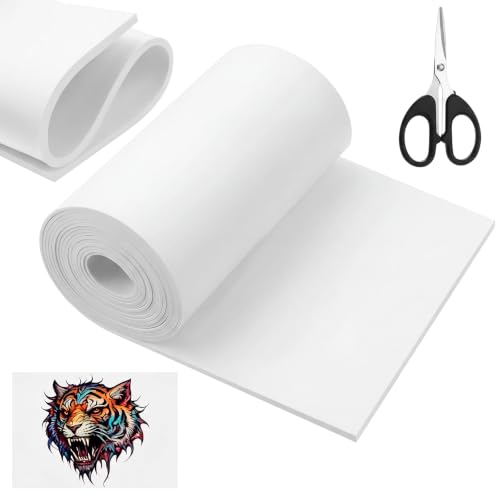 148x6.3'' 3mm Rolled Tattoo Practice Skin with 1 Scissors, White