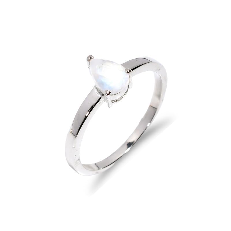 Bague en pierre de lune arc-en-ciel, le cadeau d'anniversaire idéal