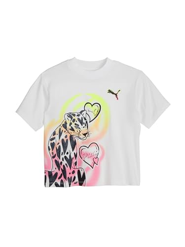 Image of PUMA girls Short Sleeve T-shirt, Fashion Prints & Colors, Soft and Comfortable